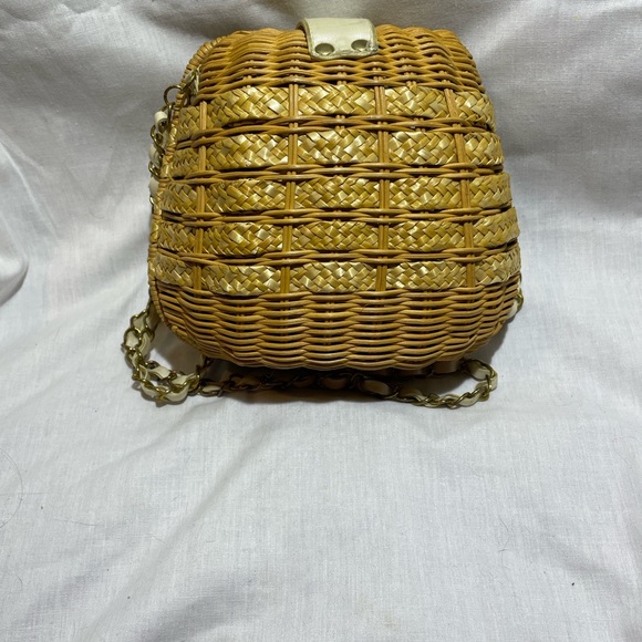 Vintage Wicker Crossbody Purse Coastal Cowgirl Boho Summer Basket Bag - Picture 4 of 15